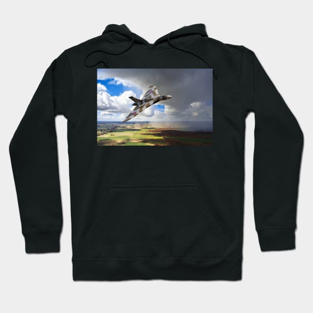 XH558 Sunshine and Showers Hoodie by aviationart